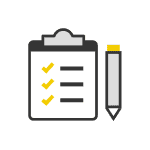 Icon of a checklist with a pencil