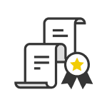 Icon of a papyrus with a ribbon